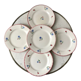 Set of 5 flat plates badonviller model "dany" years 30-40