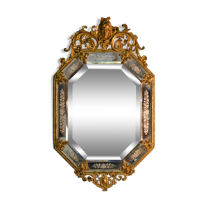 miroir vénitien en bronze 52x88cm
