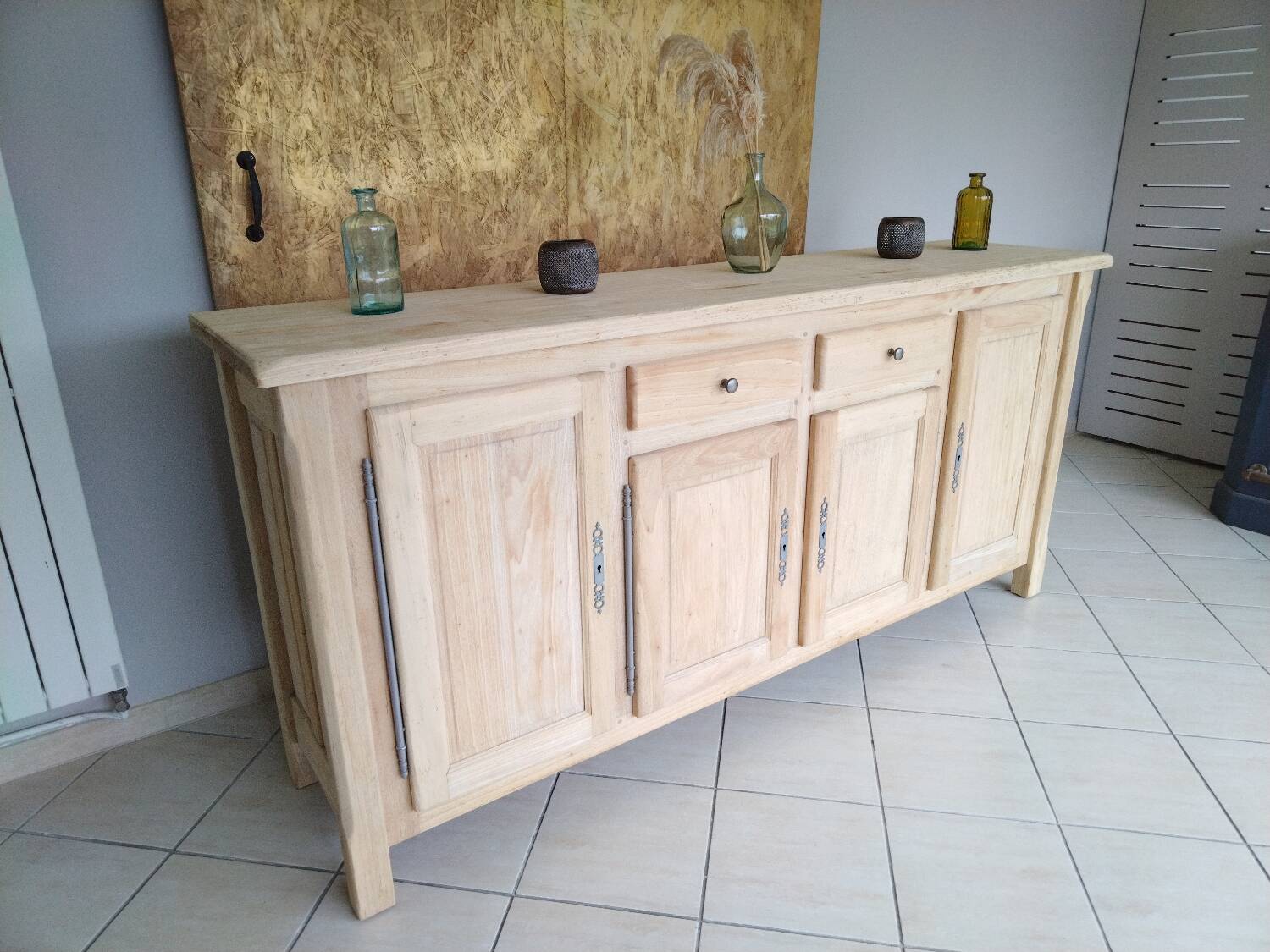 Large renovated solid oak sideboard