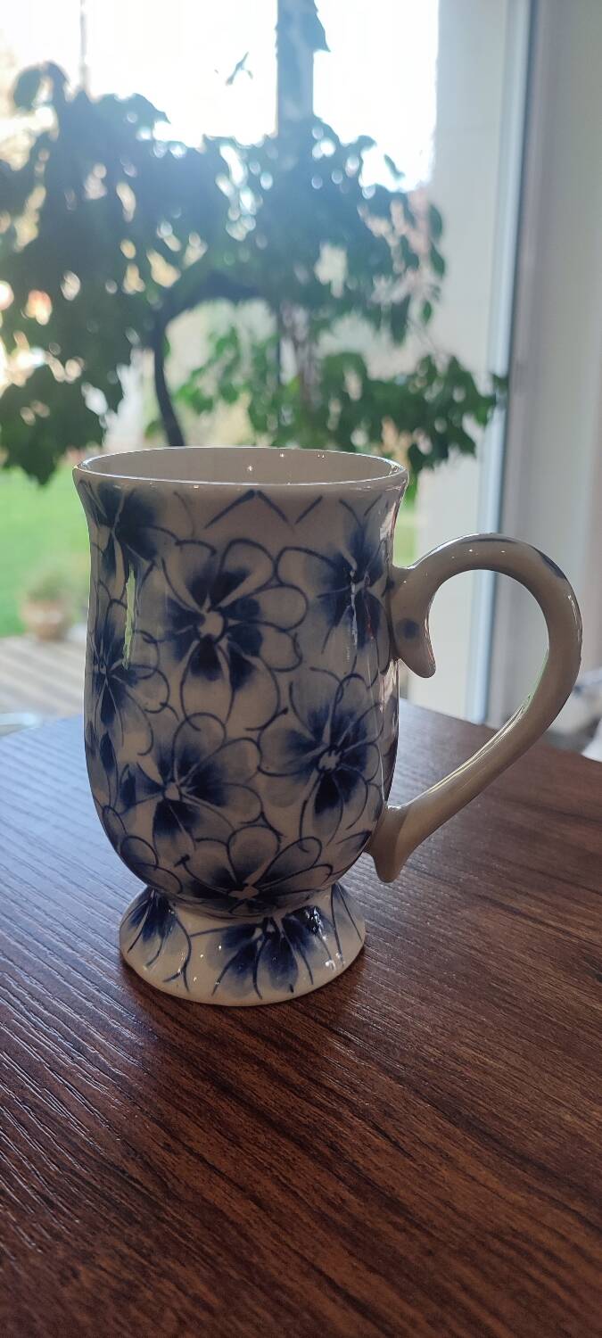 Antique Floral Porcelain Mug/Cup
