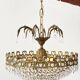 Brass and cut crystal basket chandelier, Empire style.