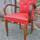 Fauteuil bridge vintage rouge années 40