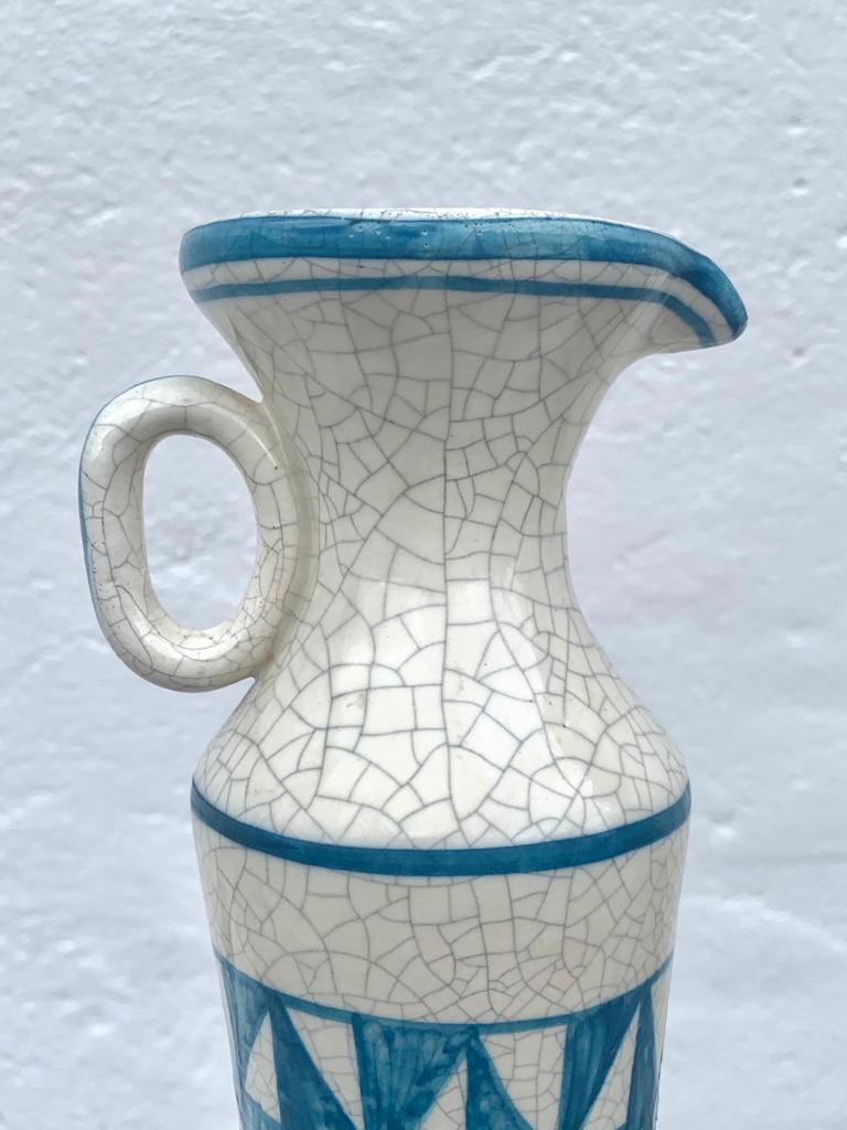 Blue and white hand-painted ceramic soliflore vase