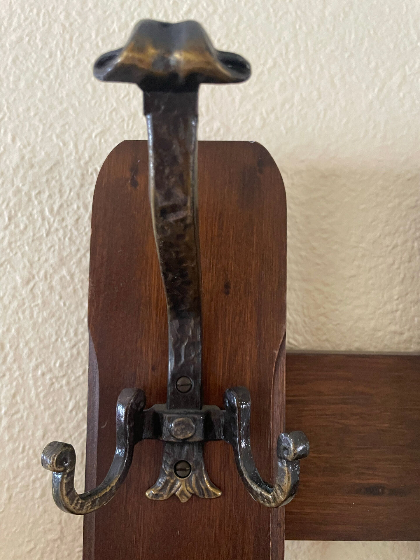 Vintage Wooden Wall Coat Rack with Mirror