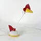 Red and white toucan desk lamp by Brilliant Leuchten Germany, 1980.