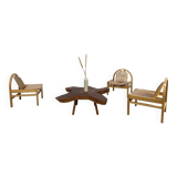 Table basse années 1960 en séquoia