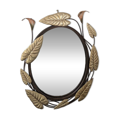 Miroir ovale Holywood regency 60/70's
