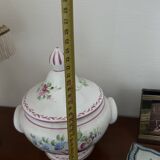 Clamecy - Colas Roger - Hand-painted earthenware lamp and candy box set
