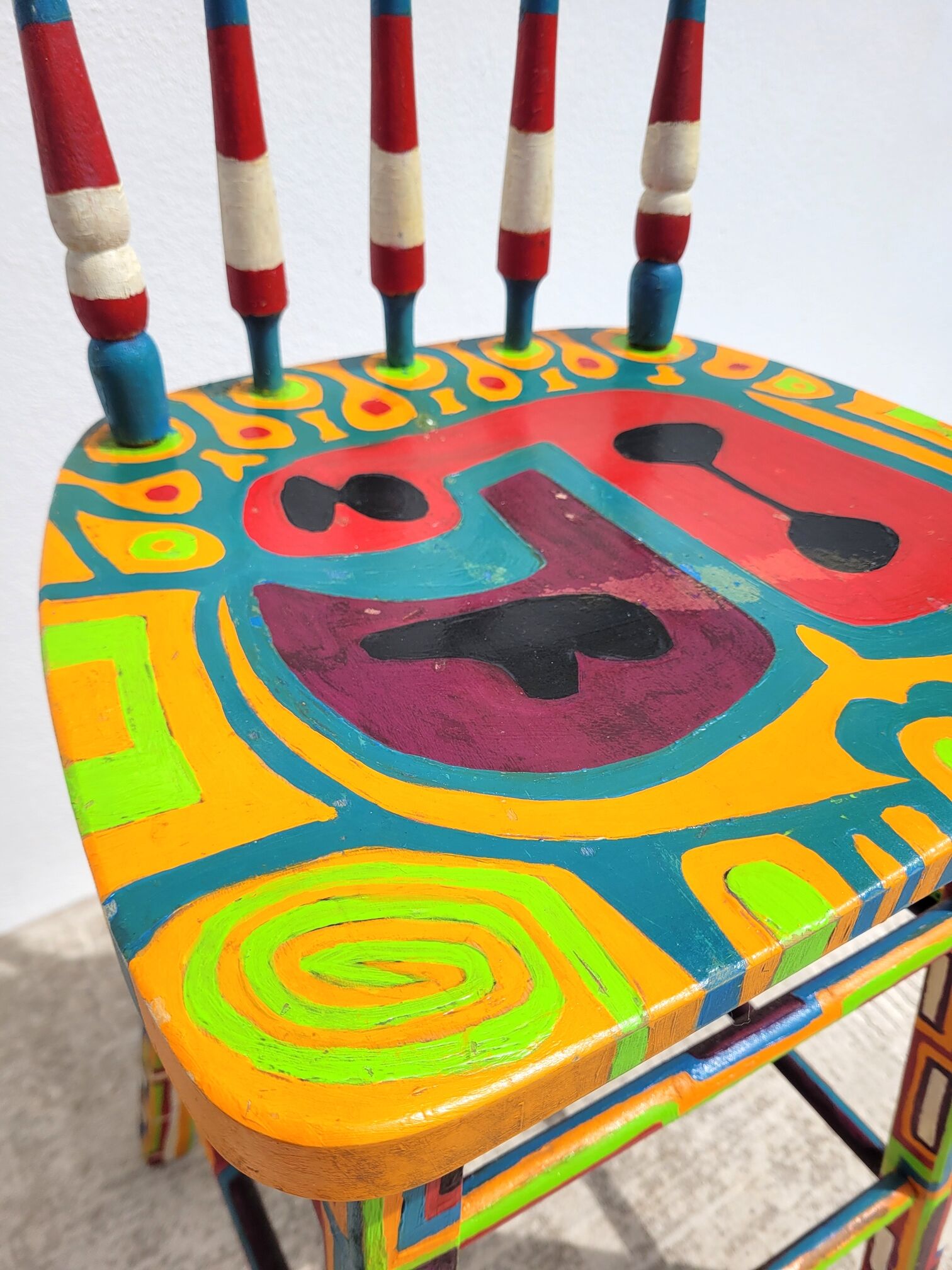 Painted wooden high chair