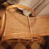Wicker rattan chaise longue