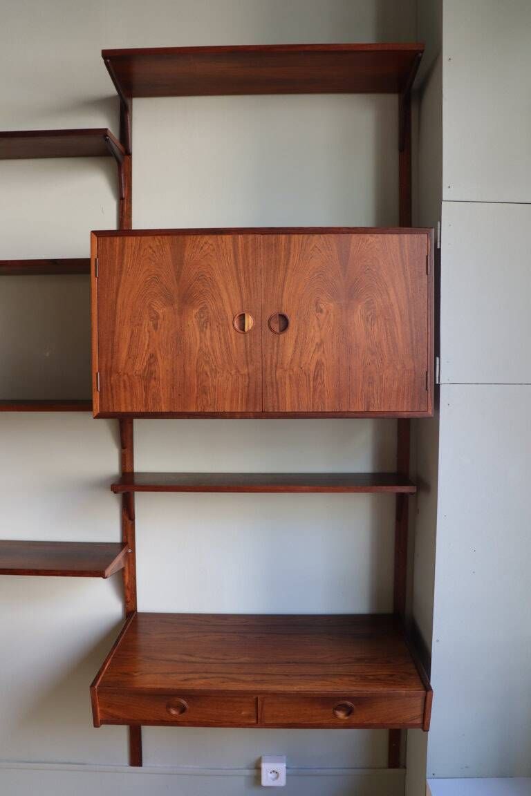 Modular rosewood wall bookcase by Thygesen and Sorensen for Hg Furniture, 1960