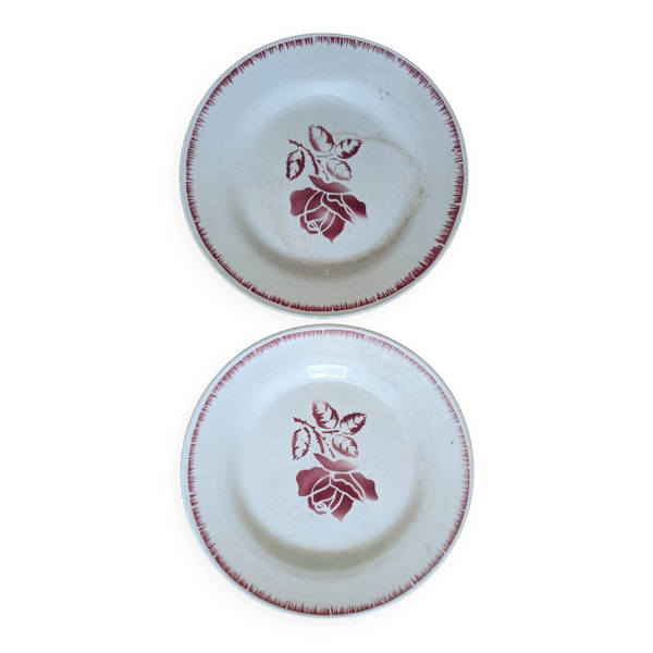 2 assiettes plates Digoin Sarreguemines Rolande