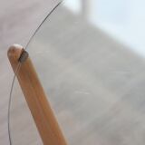 Round Coffee Table - Glass top and beech base
