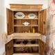 Antique two-body buffet in solid wood (restored)