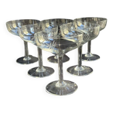 6 Champagne glasses – Cut crystal