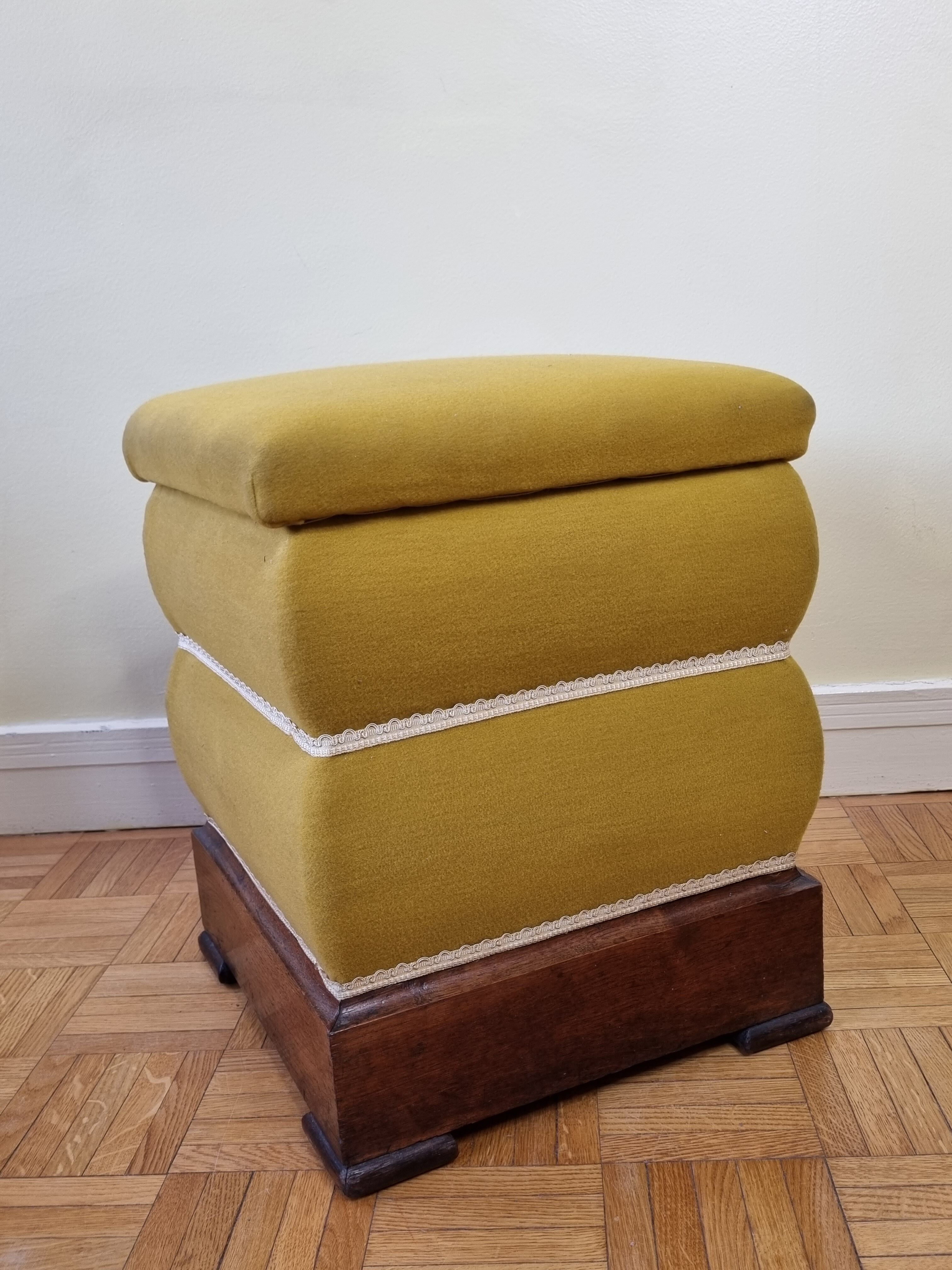 Ottoman ancient chest yellow broom