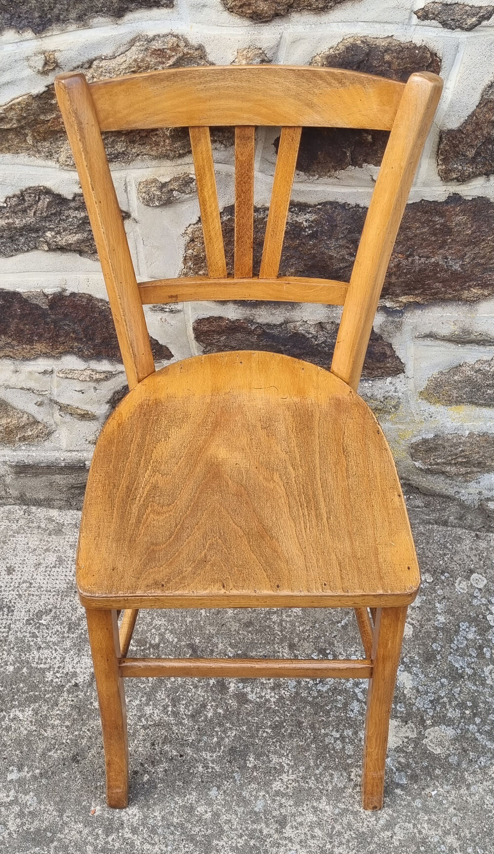 6 Luterma bistro chairs, blond wood, vintage, 50s