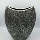 Vase in ceramic form and silver modernist effects 26.5 cm