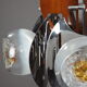 Mazzega chandelier in murano glass, chrome and wood, 1970's