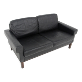 Scandinavian leather sofa 2 places, Sweden, 1950