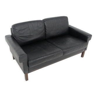 Scandinavian leather sofa 2 places, Sweden, 1950