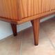 Varnished wooden sideboard with glass storage / vintage 60s-70s