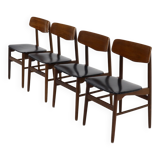 Set of 4 danish design teak and plywood dining chairs 1960s