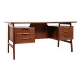 Midcentury Danish desk known Model 75 in teak by Omann Jun 1960s