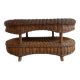 Two-top woven rattan coffee table