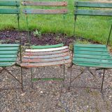 12 folding iron and wood garden chairs
