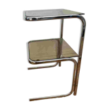 Metal and smoked glass side table, 1970