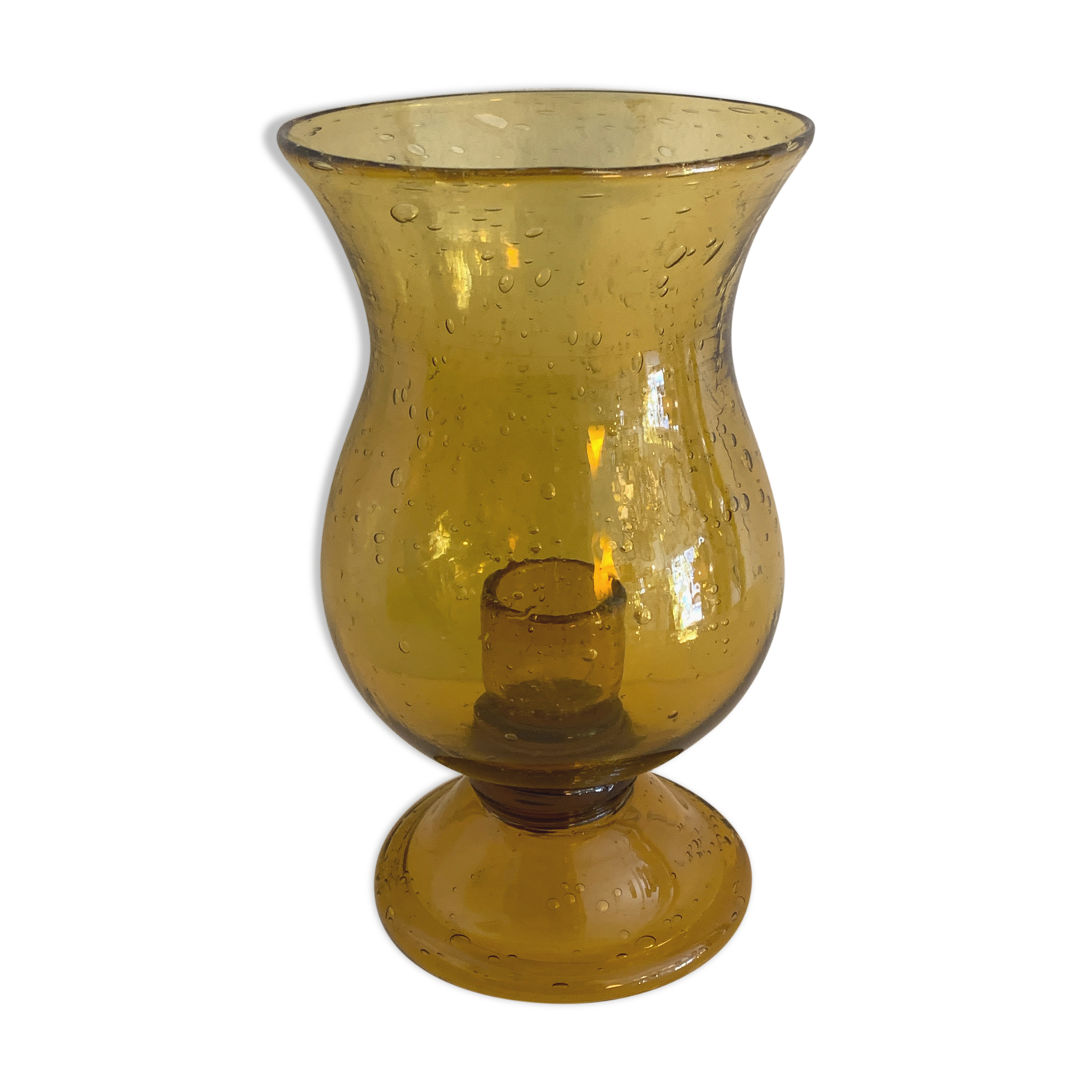 Biot glass candlestick