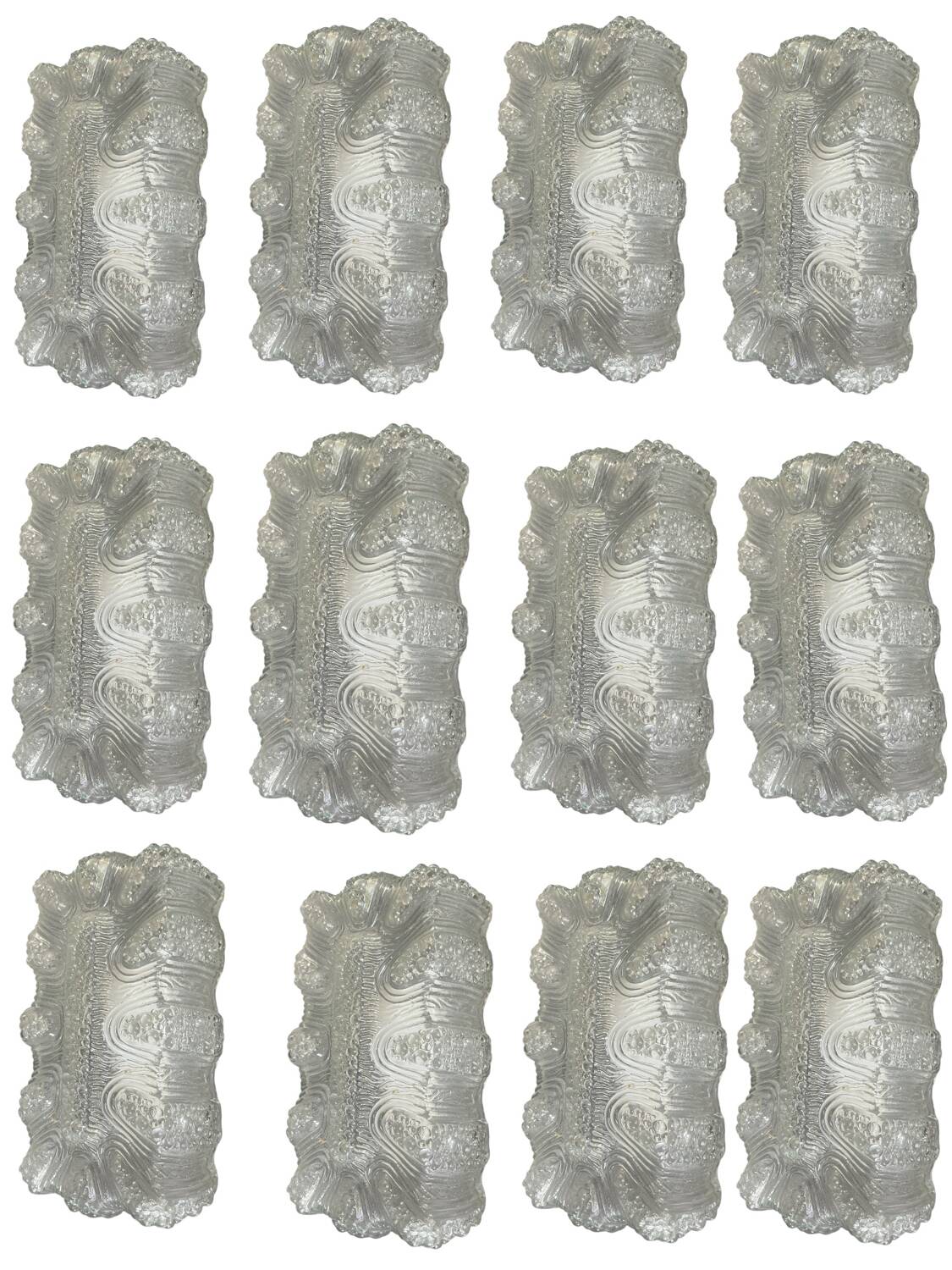 Crystal Glass Sconces Set of 12 by Staff Germany 1970’s