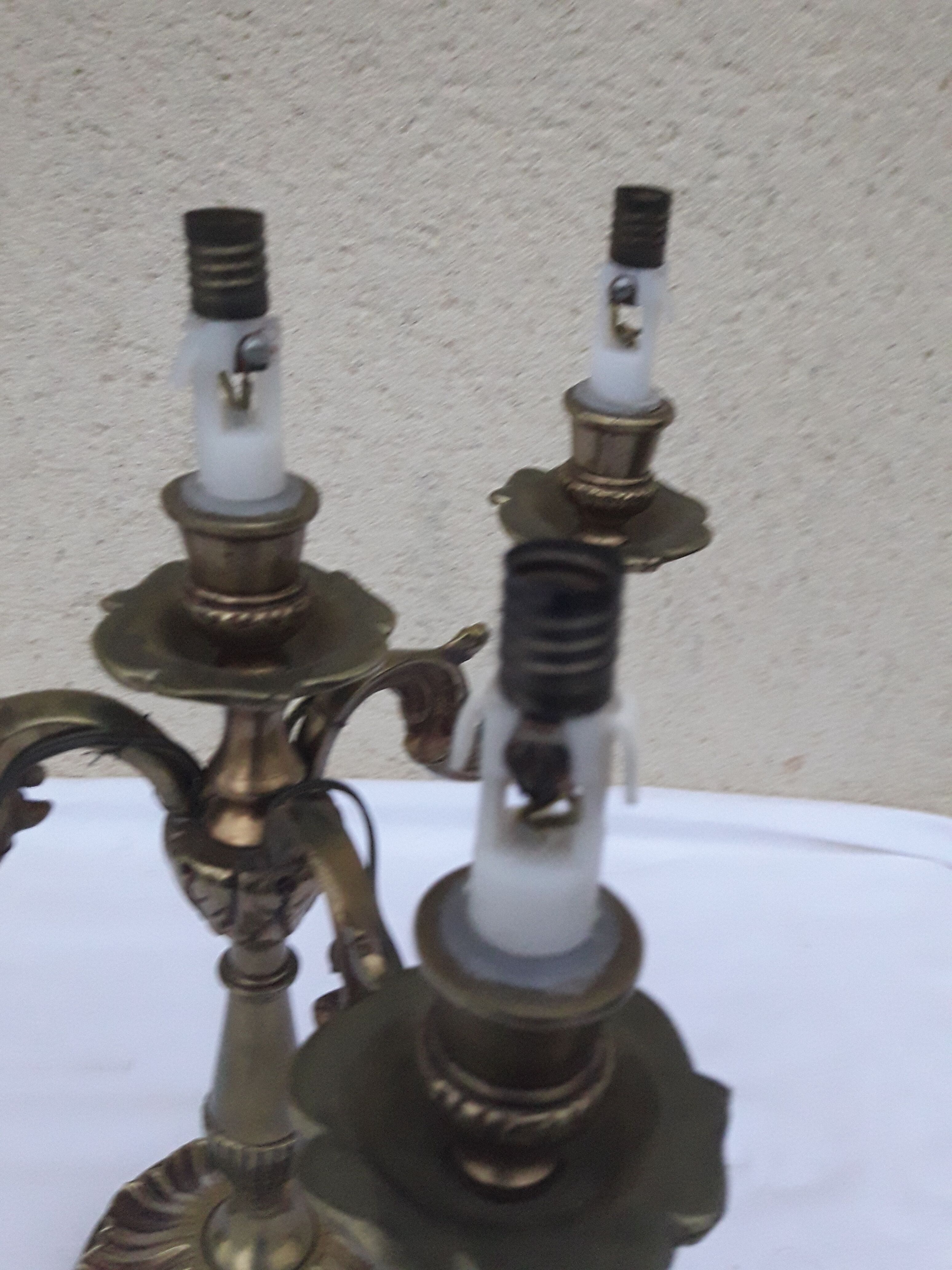 Bronze candlestick lamp 4 lights