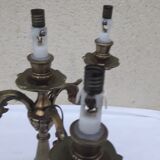 Lampe chandelier en bronze  4 feux