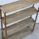 Large 19th-century turned wood wall shelf, stripped.
