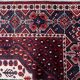 Tapis persan Afshar vintage des années 1950, médaillon tribal double, champ rouge, 148 cm x 211 cm