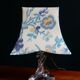 Lampe de table Abat-jour tissu Ikat et son pied en cristal