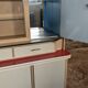 Modernist buffet in almond green & vermilion red 50