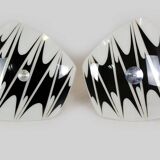 Large Vintage Czechoslovakian Opaline Glass Pendant Lights, 1970s, Set of 2