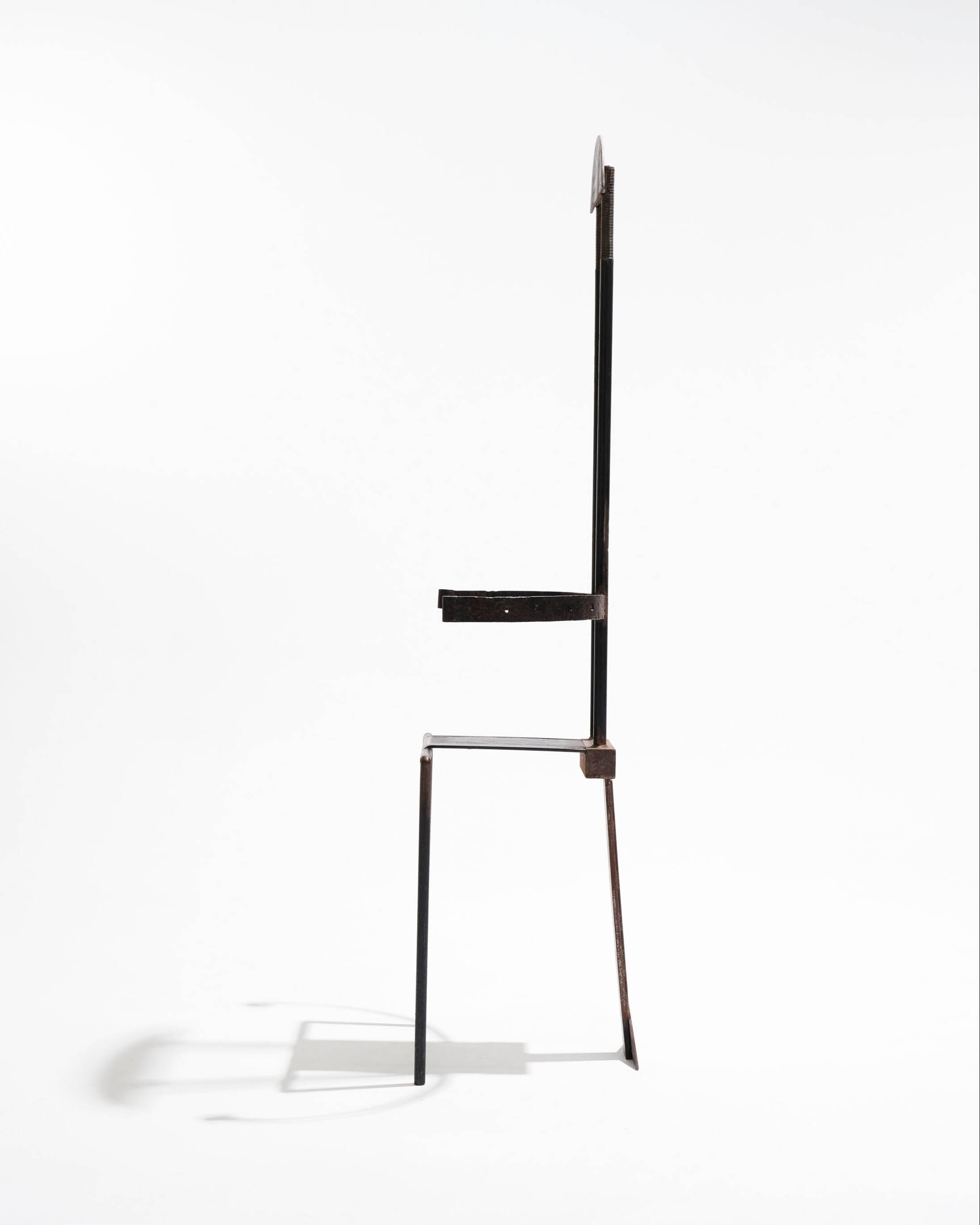 Sculptural steel chair, 1980s