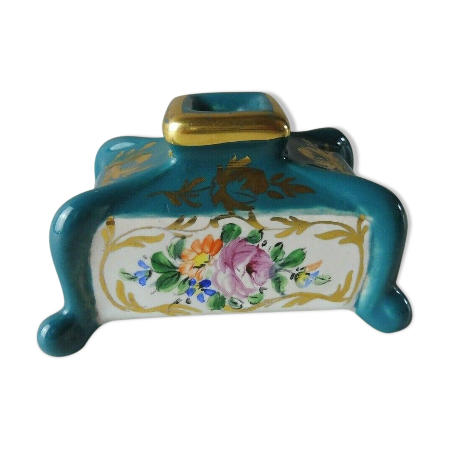 Old porcelain feather holder, flower decoration