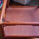 Varnished rattan coffee table and smoked glass top