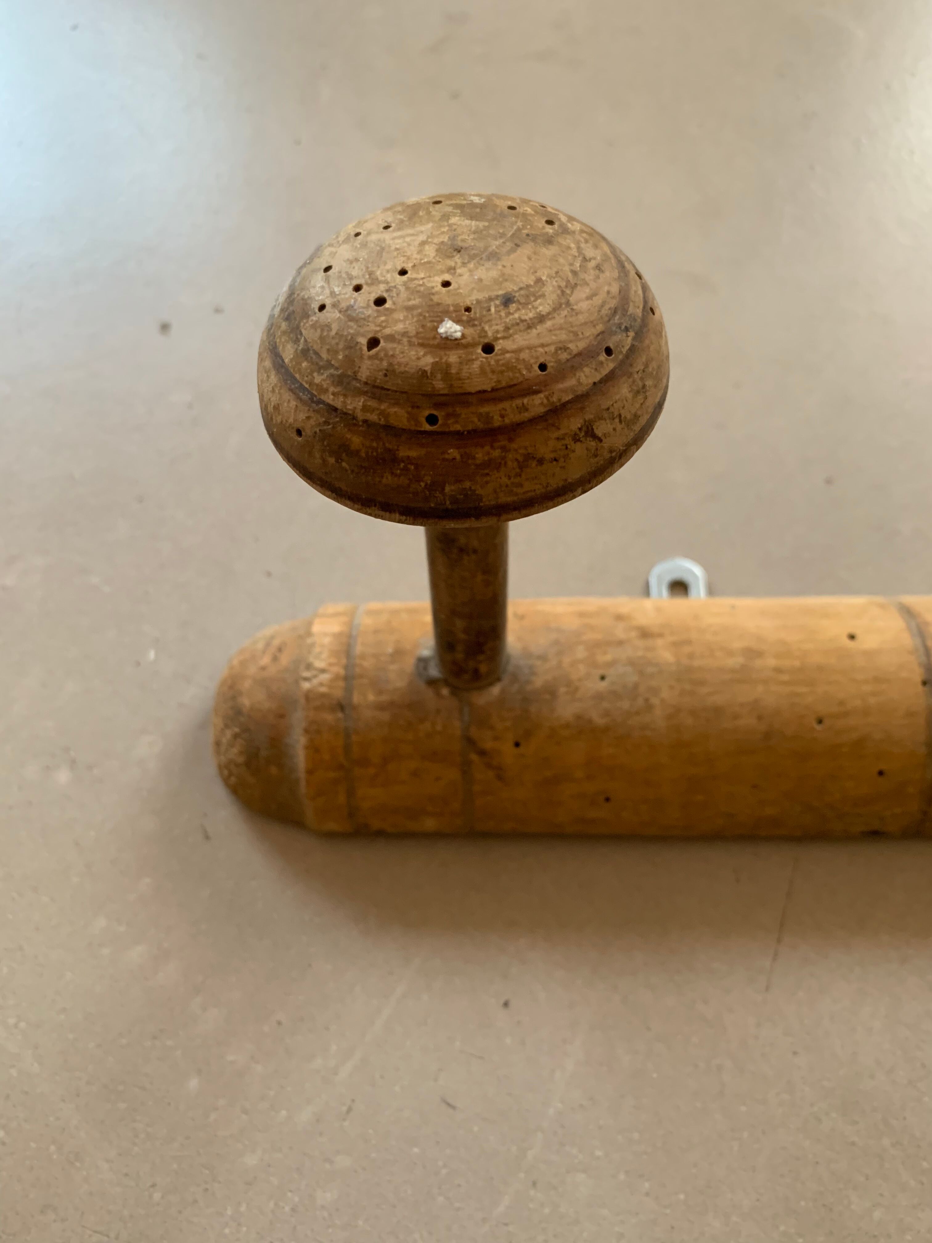 Antique wooden wall coat rack