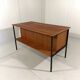 Independent teak and black steel desk by Günter Renkel, 1960s.