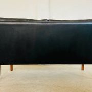 Vintage retro Danish mid-century G. Thams 2 person sofa in black leather