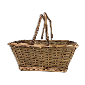 Panier ancien en éclisses de bois