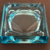 Ashtray paved in blue glass