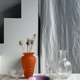 Large blown glass carafe with ice cube compartment Biot