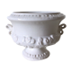 Cache pot vintage en faïence blanche
